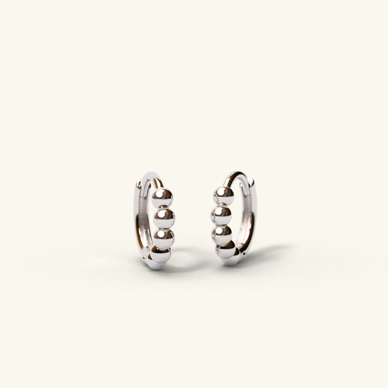 Orope's Beaded Hoop Earrings made with 925 Pure Sterling Silver