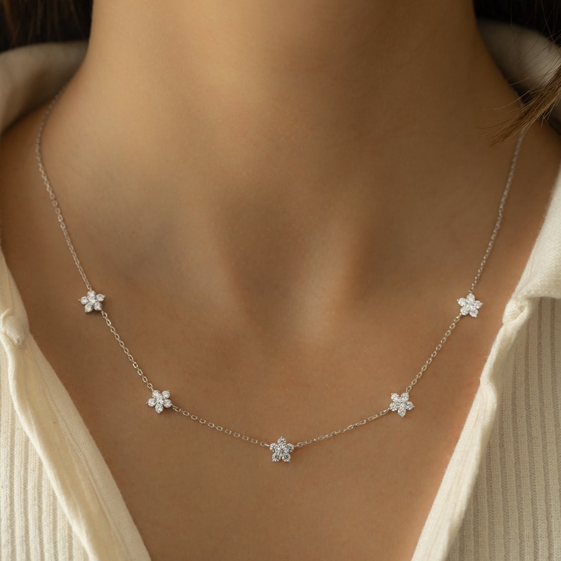 Orope's Flower Daisy Necklace 925 Pure Sterling Silver