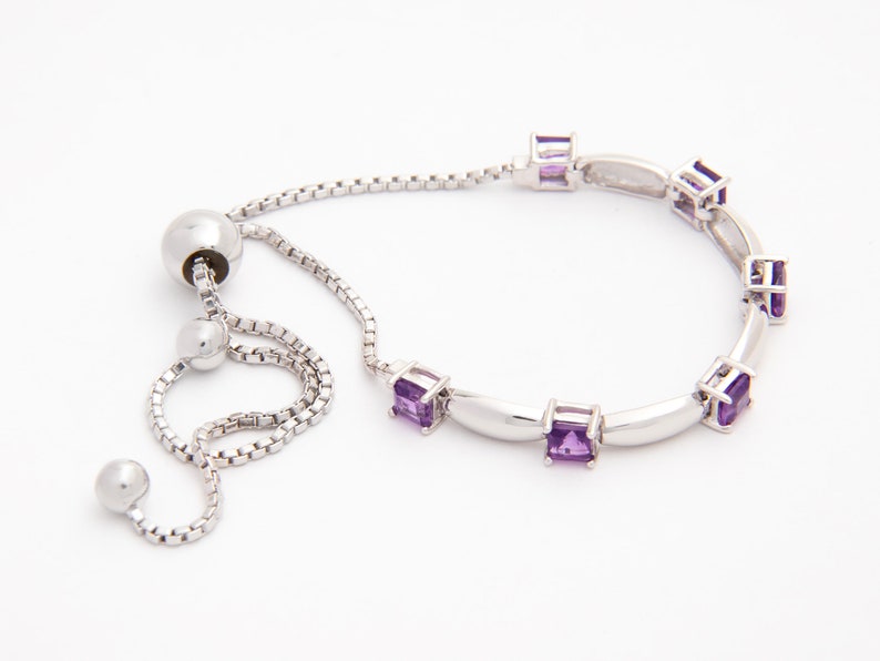 Orope’s Amethyst Bolo Bracelet made with 925 Pure Sterling Silver
