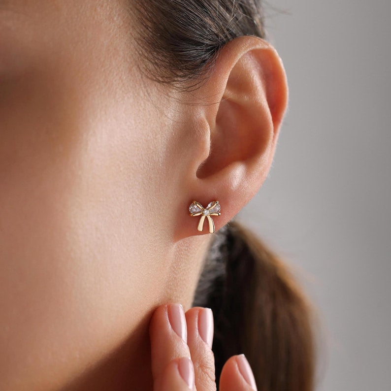 Orope’s Sparkling Bow Earrings made with 925 Pure Sterling Silver