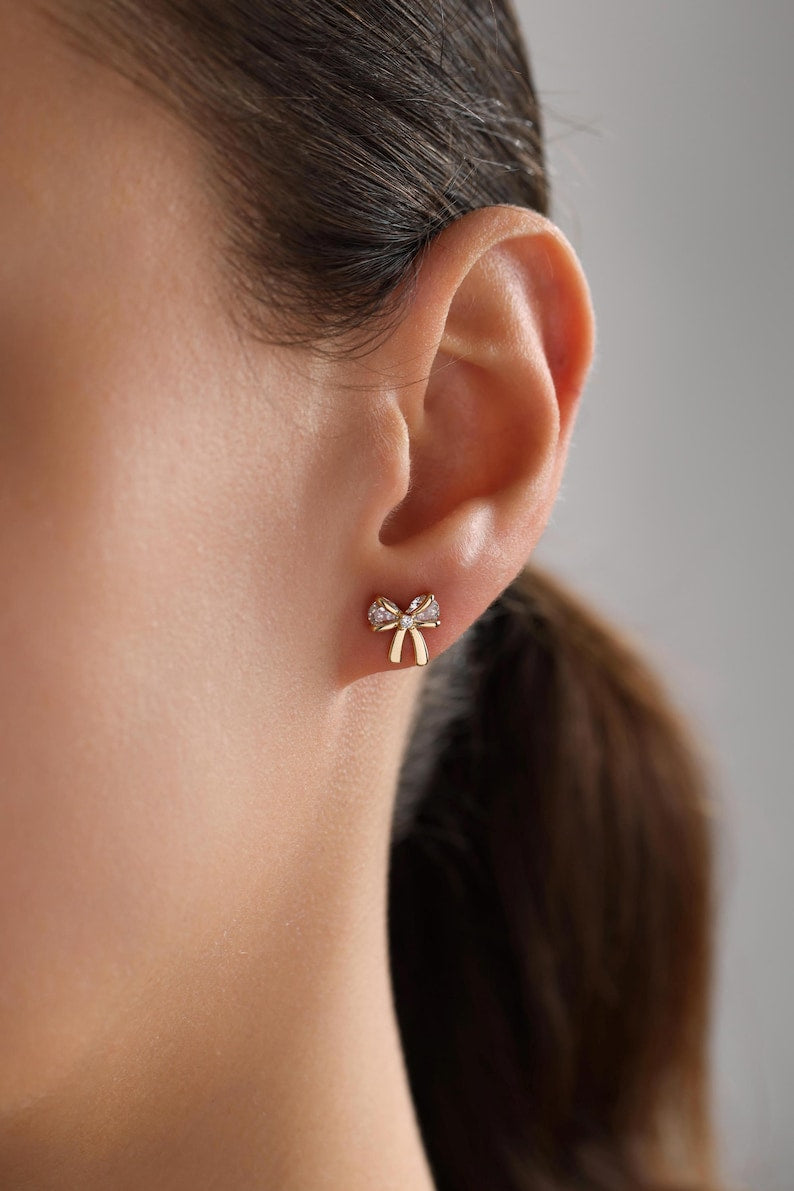 Orope’s Sparkling Bow Earrings made with 925 Pure Sterling Silver