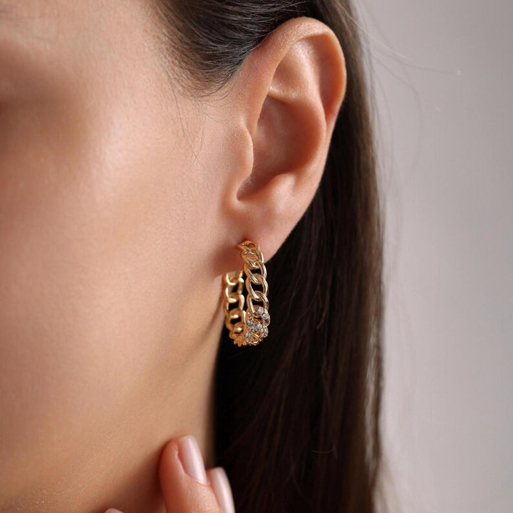 Orope's Pave Hoop Earrings 925 Pure Sterling Silver