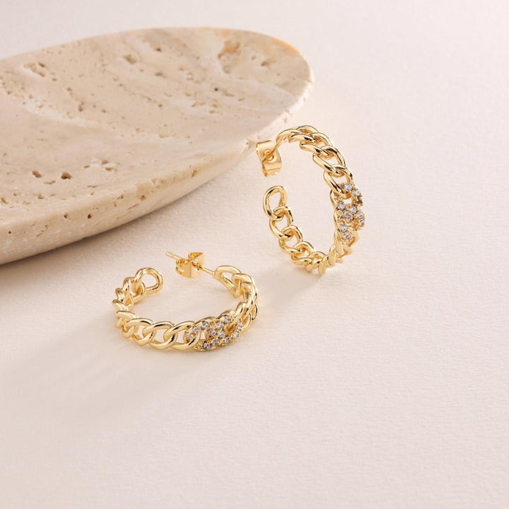 Orope's Pave Hoop Earrings 925 Pure Sterling Silver