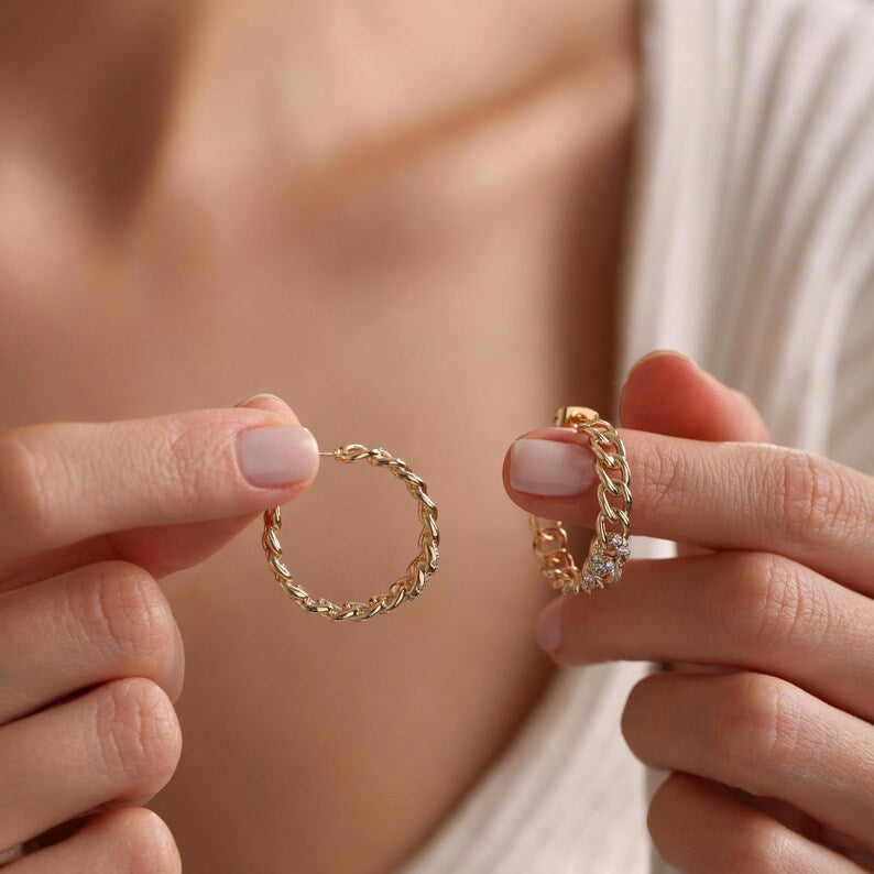 Orope's Pave Hoop Earrings 925 Pure Sterling Silver