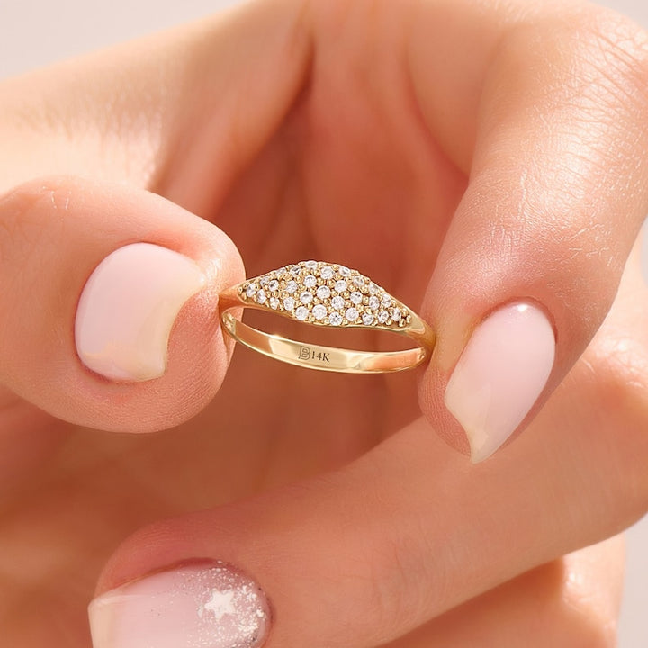 Orope’s Pave Signet Ring made with 925 Pure Sterling Silver