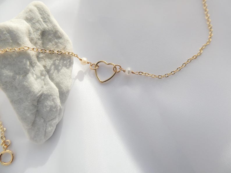 Orope's Pearl heart anklet 925 Pure Sterling Silver