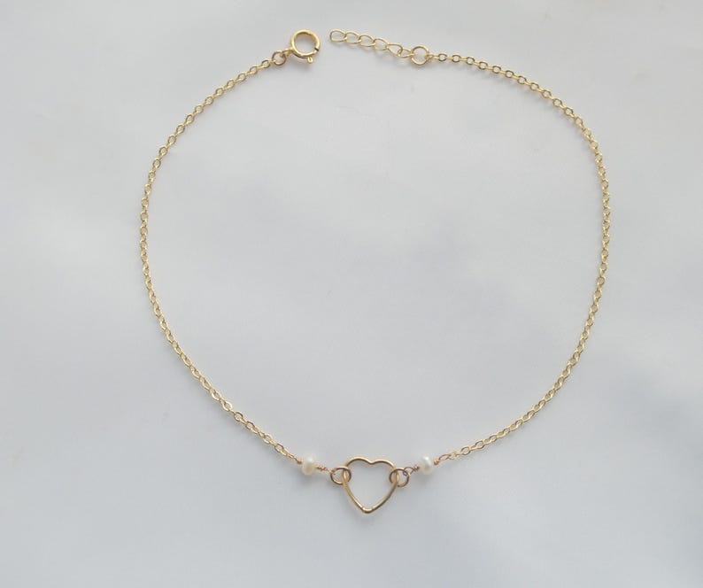 Orope's Pearl heart anklet 925 Pure Sterling Silver