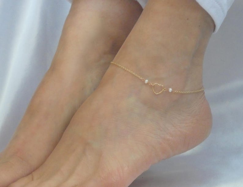 Orope's Pearl heart anklet 925 Pure Sterling Silver