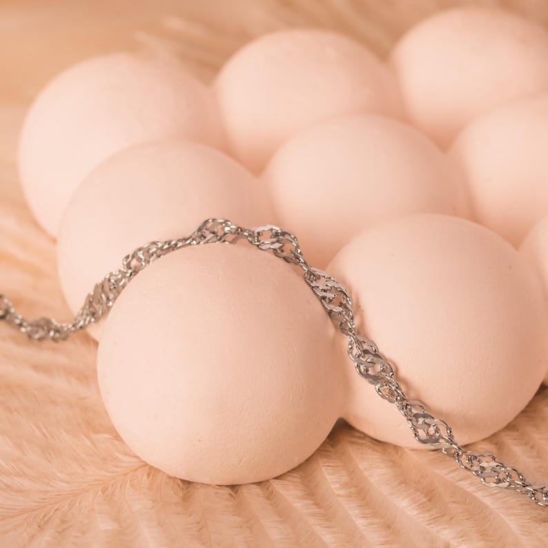 Orope’s Twisted Chain Anklet made with 925 Pure Sterling Silver