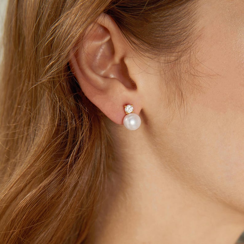 Orope’s Natural Freshwater Pearl Stud Earrings made with 925 Pure Sterling Silver