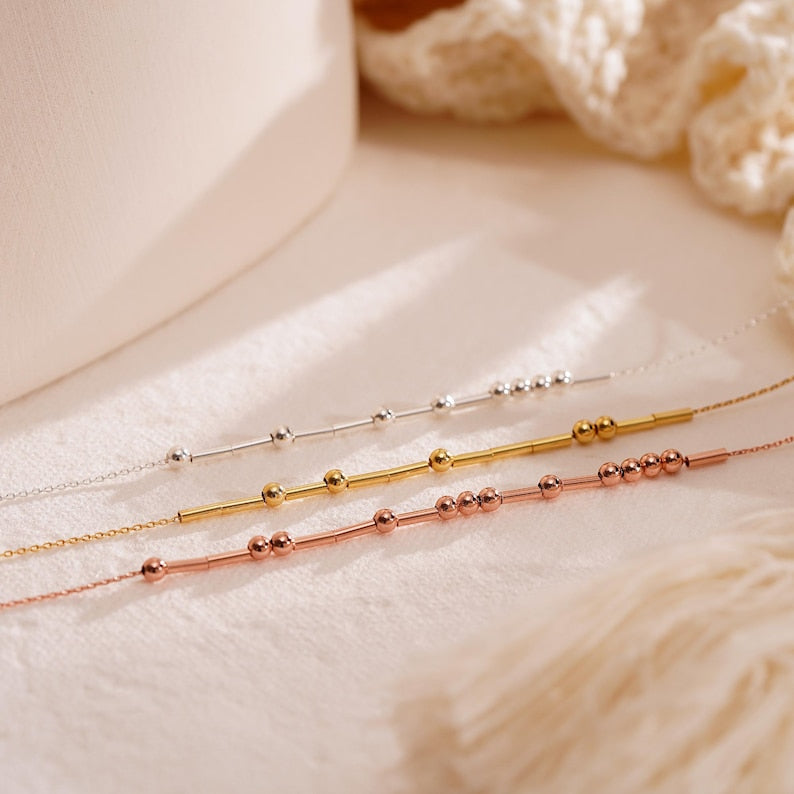 Orope's Morse Code Necklace Made with 925 Pure Sterling Silver