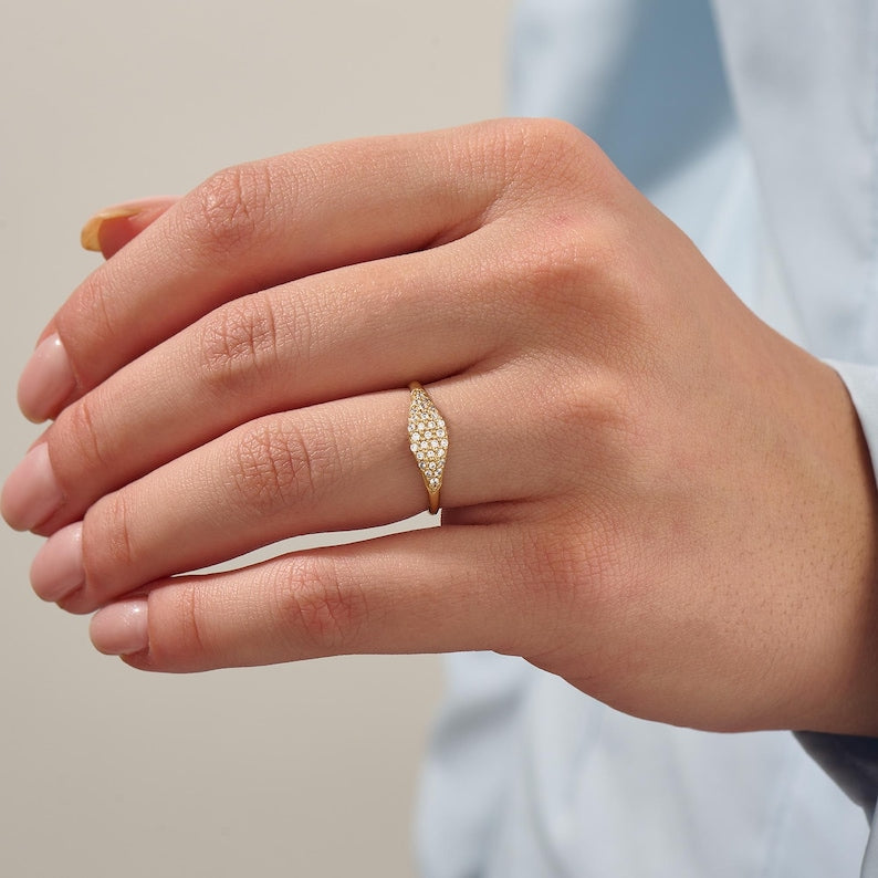 Orope’s Pave Signet Ring made with 925 Pure Sterling Silver