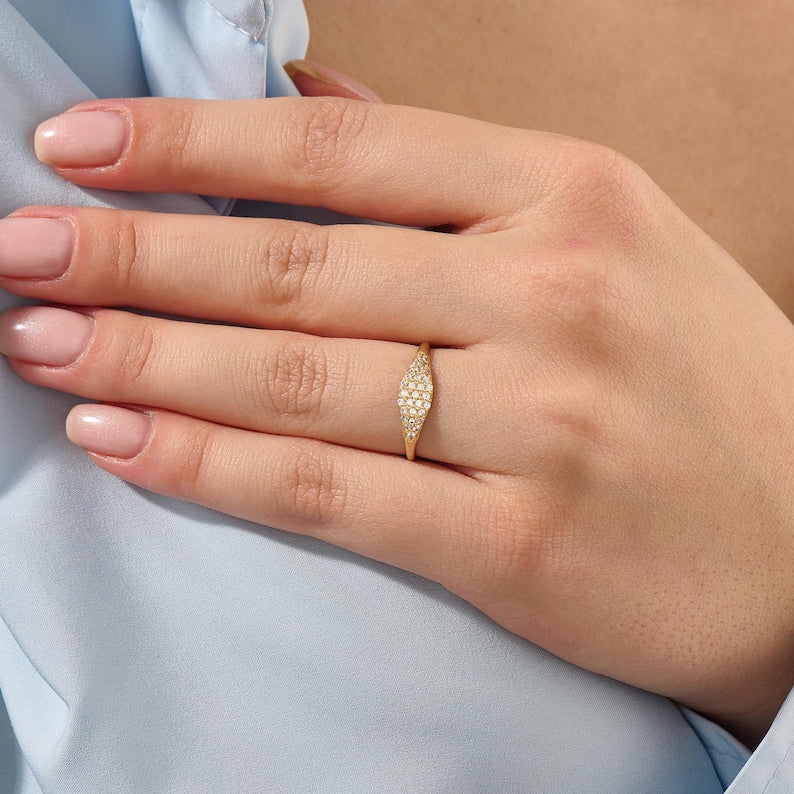 Orope’s Pave Signet Ring made with 925 Pure Sterling Silver