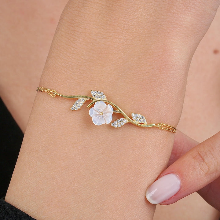 Orope’s Magnolia Flower Passion Bracelet made with 925 Pure Sterling Silver