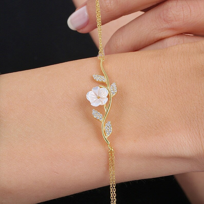 Orope’s Magnolia Flower Passion Bracelet made with 925 Pure Sterling Silver