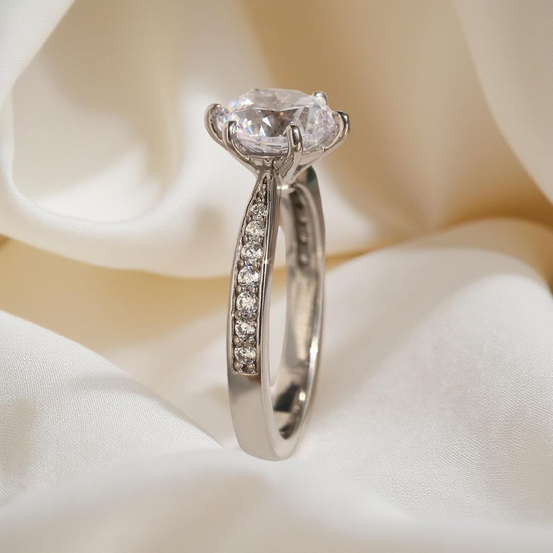 Orope’s Pure Radiance Moissanite Engagement Ring made with 925 Pure Sterling Silver