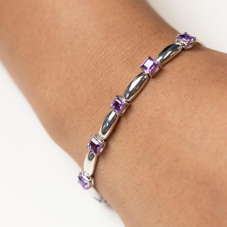 Orope’s Amethyst Bolo Bracelet made with 925 Pure Sterling Silver