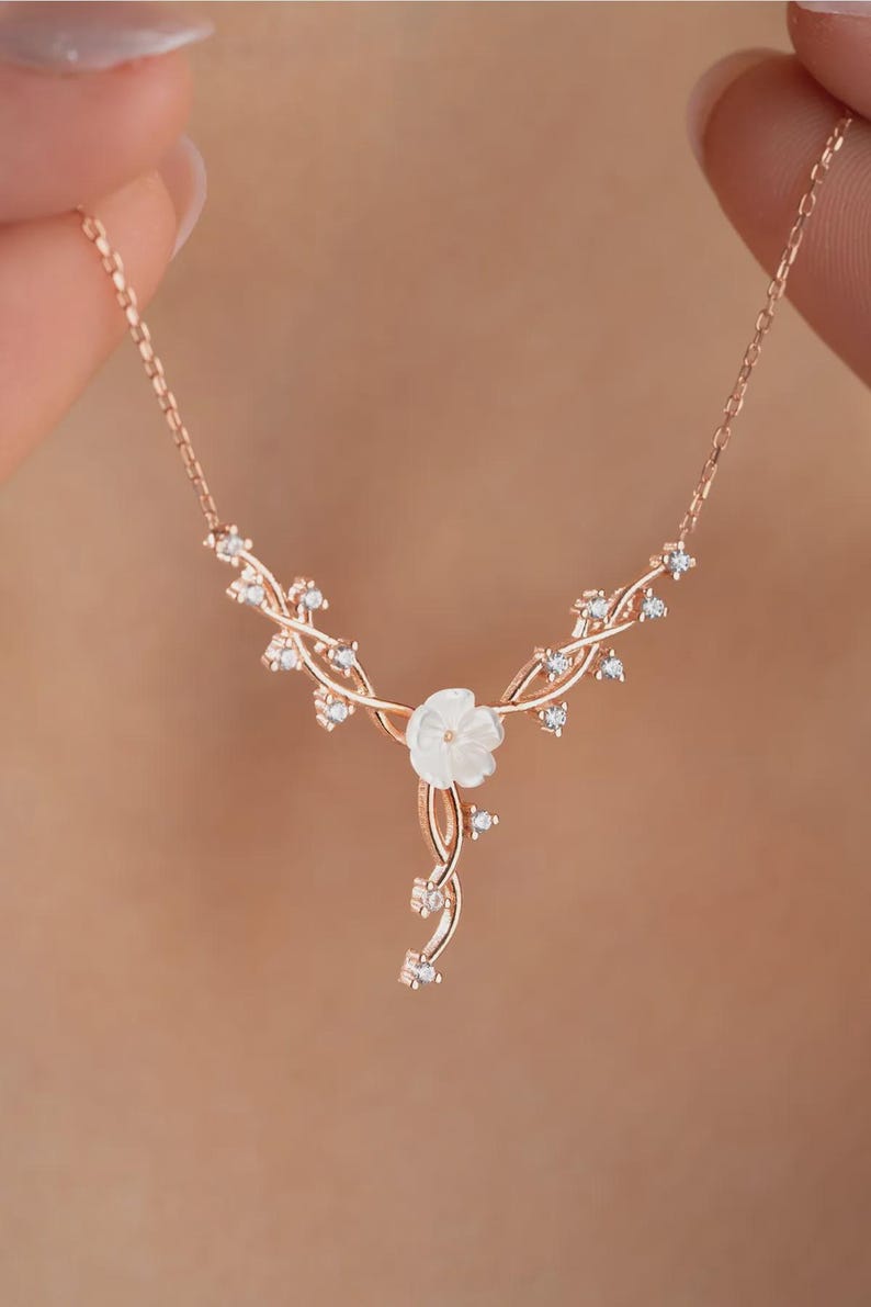 Orope's Magnolia Flower Necklace Made With 925 Pure Sterling Silver