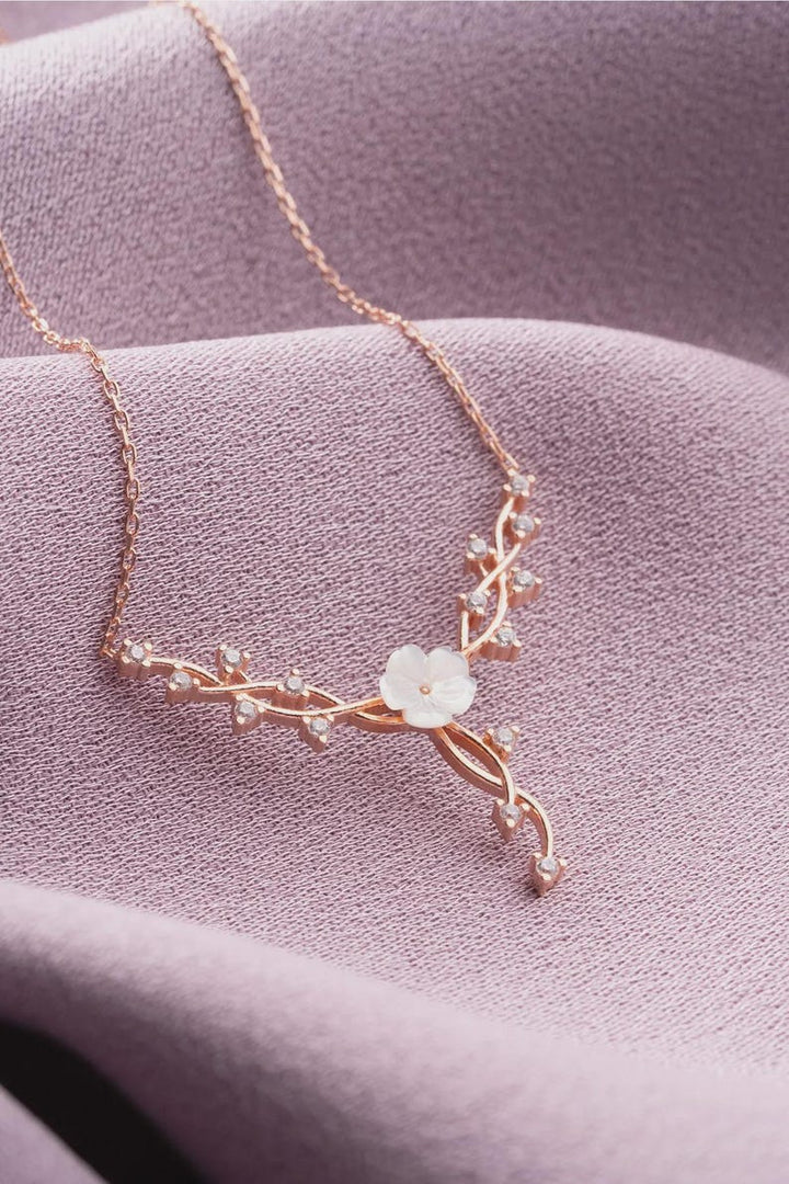 Orope's Magnolia Flower Necklace Made With 925 Pure Sterling Silver