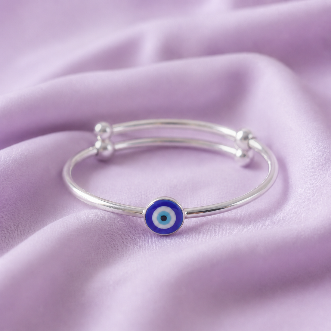 adjustable silver bangle for baby