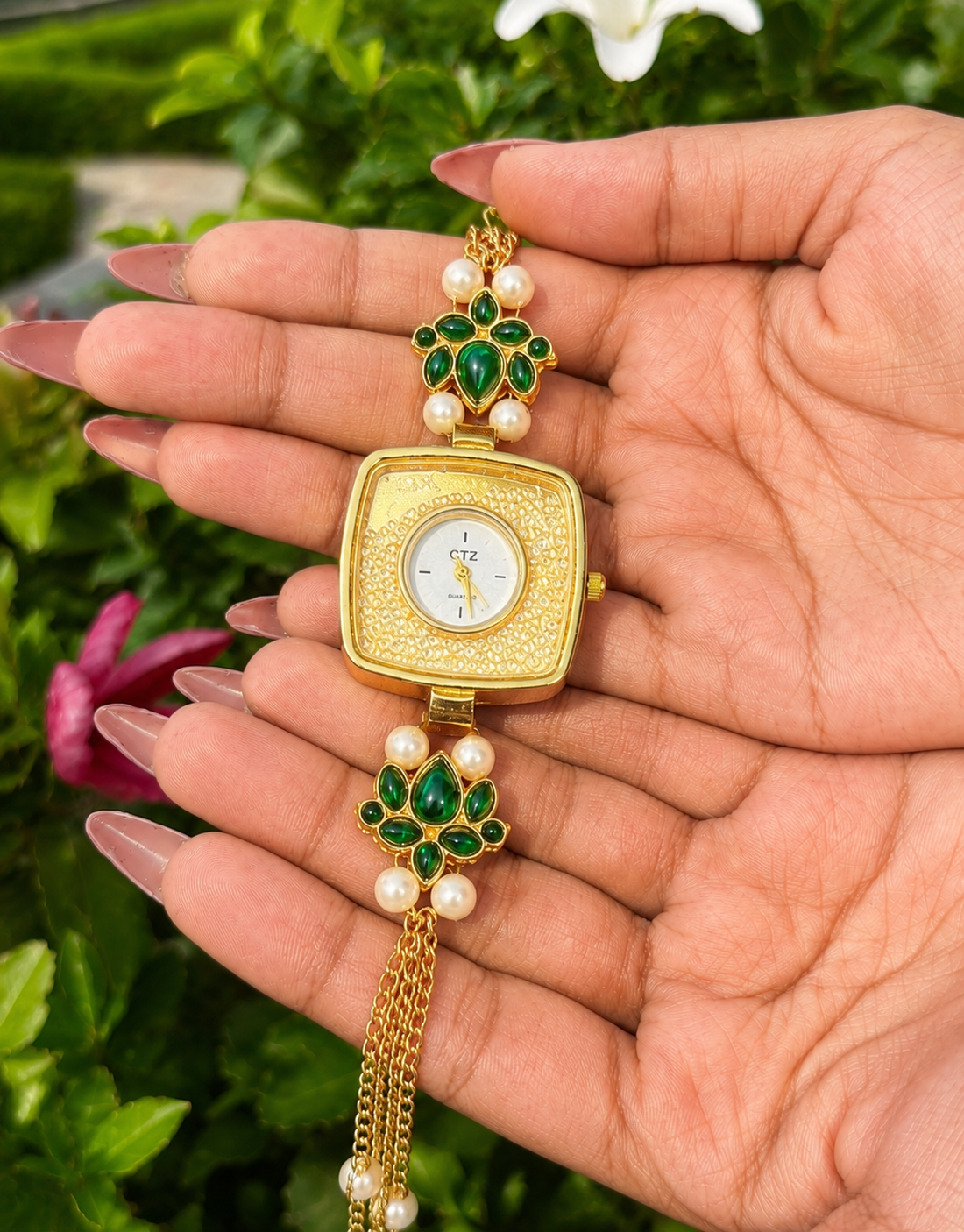 ethnic emerald watch women