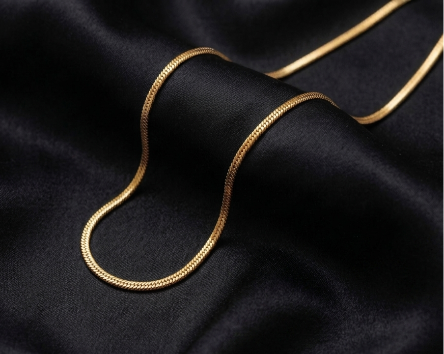  snake chain gold plated necklace men