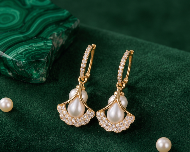 classy pearl dangle earrings