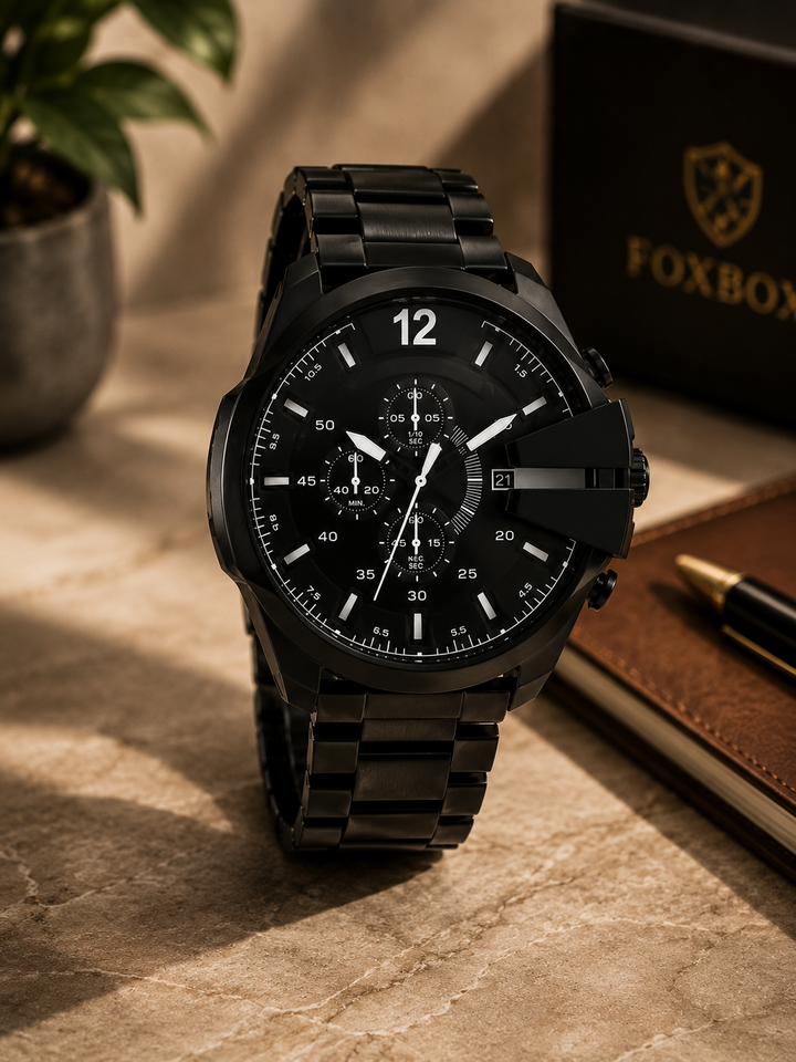 stainless steel black watch