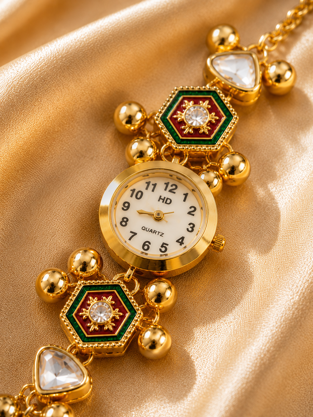 kundan enamel watch