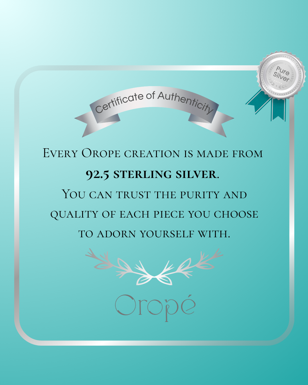 Orope’s Pure Grace Ring made with 925 Pure Sterling Silver