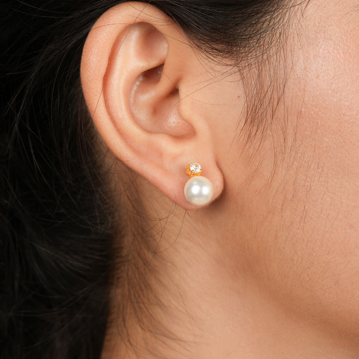 Orope’s Natural Freshwater Pearl Stud Earrings made with 925 Pure Sterling Silver