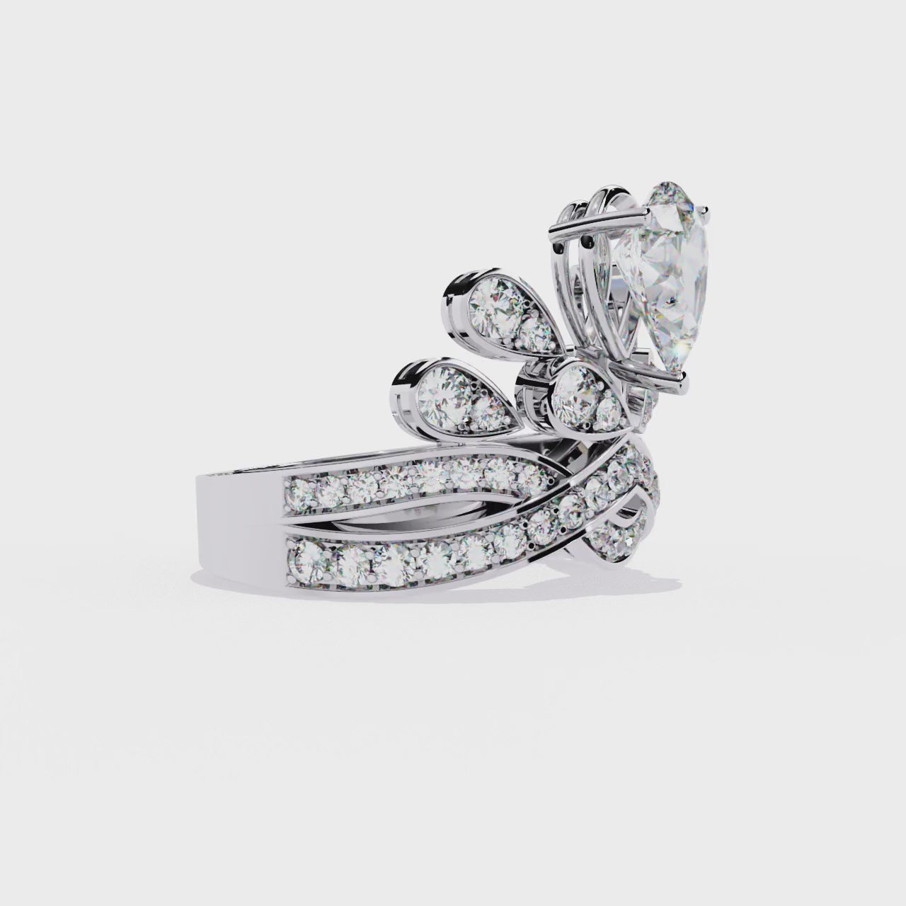 Majestic Tiara Diamond Bridal Ring