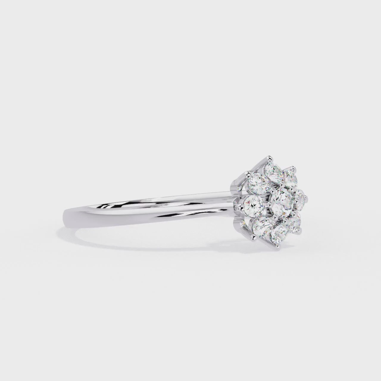 Blossom Radiance Floral Halo Ring | 925 Sterling Silver