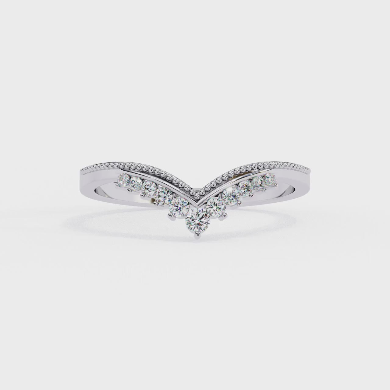 Oropé Classic Radiance Crown Chevron Ring | 925 Pure Sterling Silver