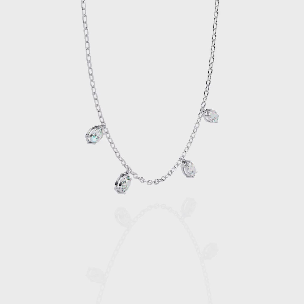 Celeste Marquise Drop Station Necklace | 925 Sterling Silver
