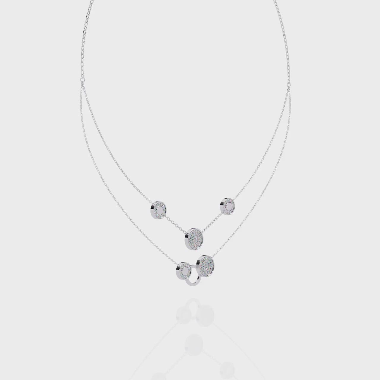 Minimalist Double Layer Circle Pendant Necklace