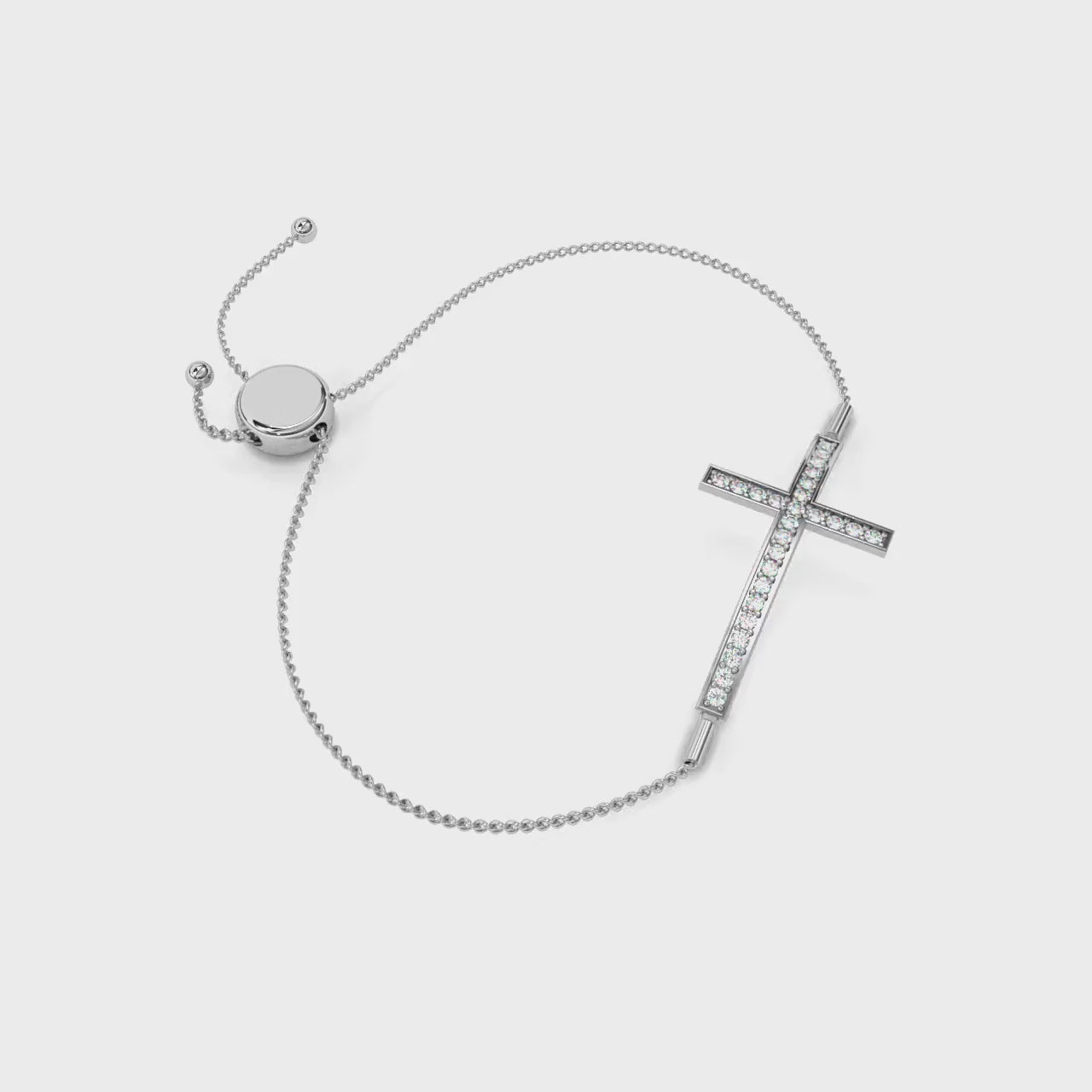 Celestial Cross Adjustable Silver Bracelet | 925 Pure Sterling Silver