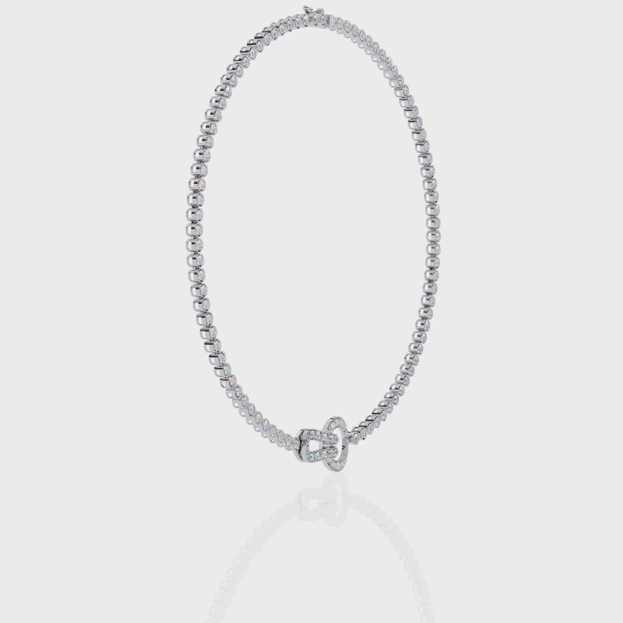 Love Interlock Tennis Necklace | 925 Sterling Silver
