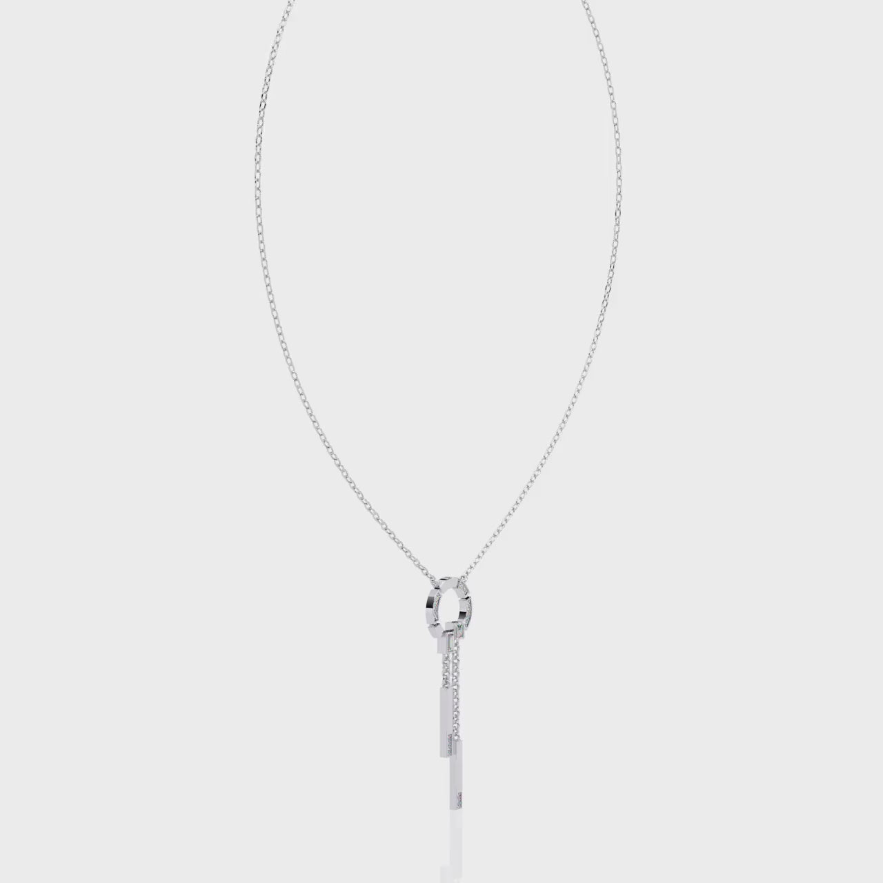 Ethereal Orbit Drop Necklace | 925 Sterling Silver