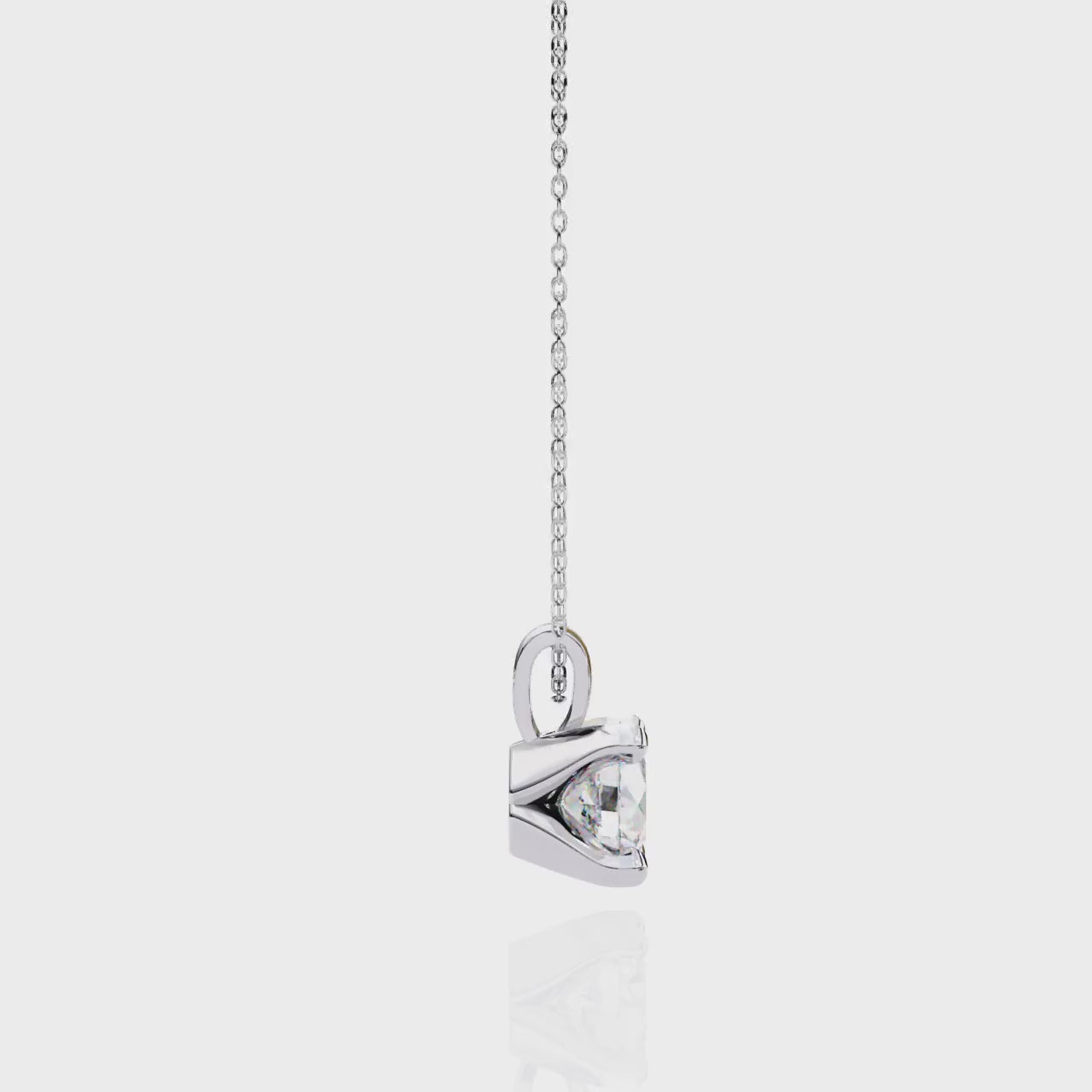 Classic Four-Prong Solitaire Diamond Pendant | 925 Sterling Silver