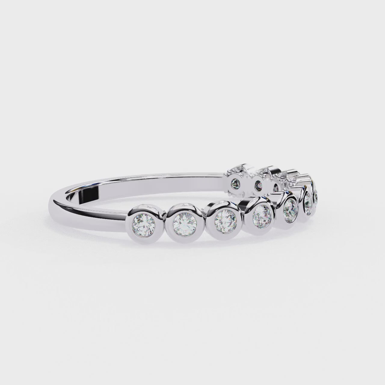 Modern Elegance Bezel Half Eternity Ring | 925 Pure Sterling Silver