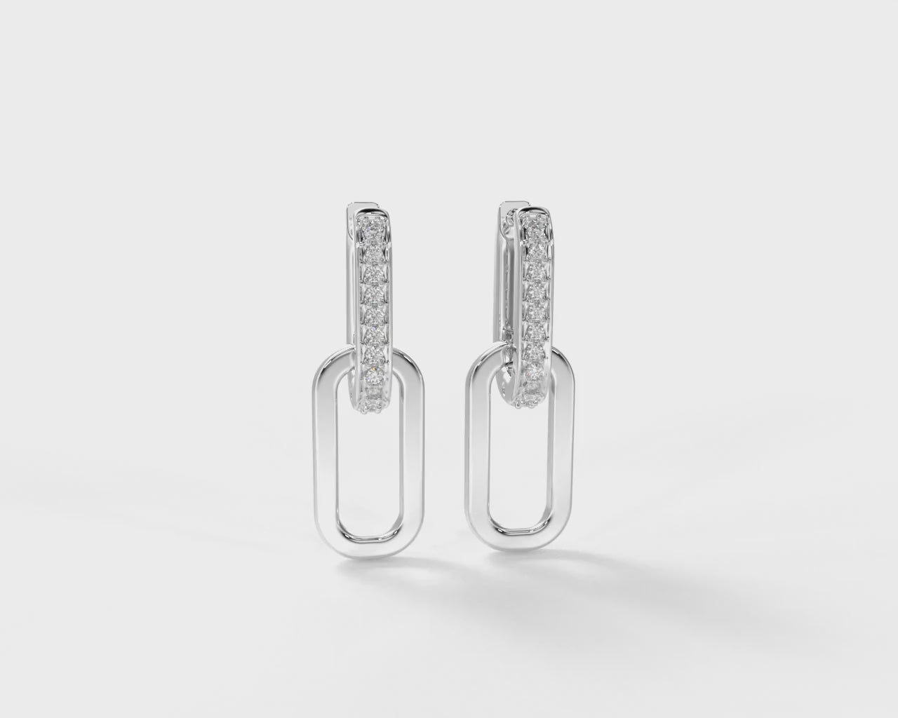 pure silver cable link earrings for women