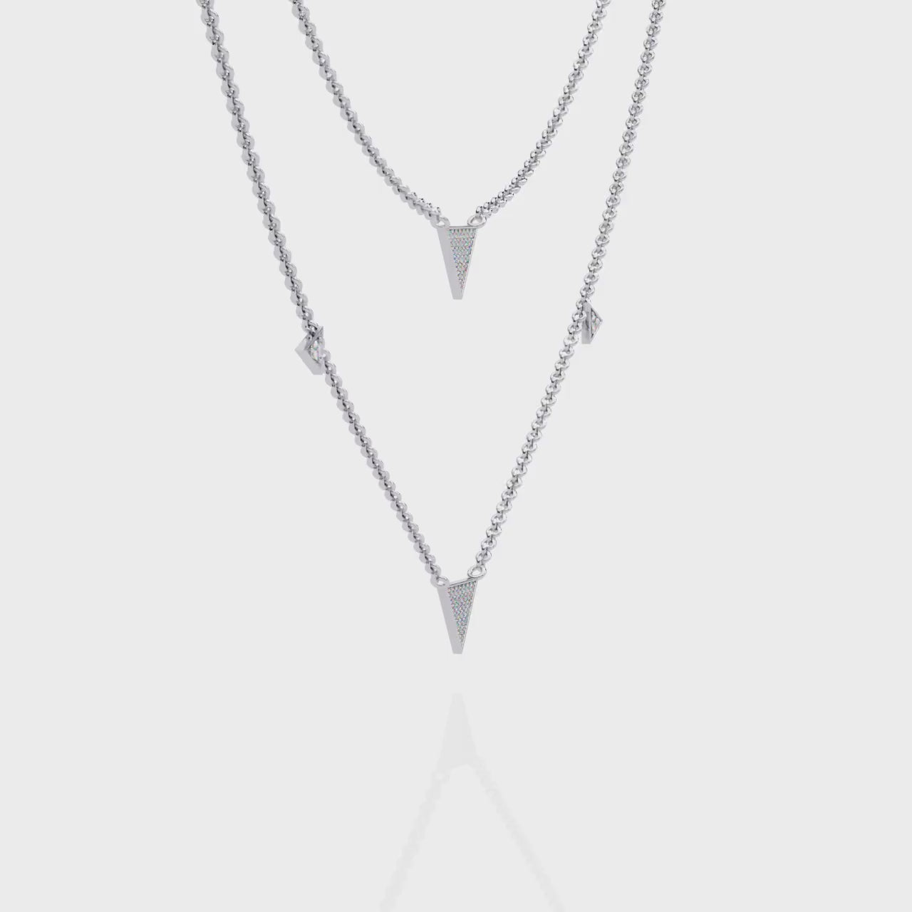 Layered Geometric Triangle Necklace | 925 Sterling Silver
