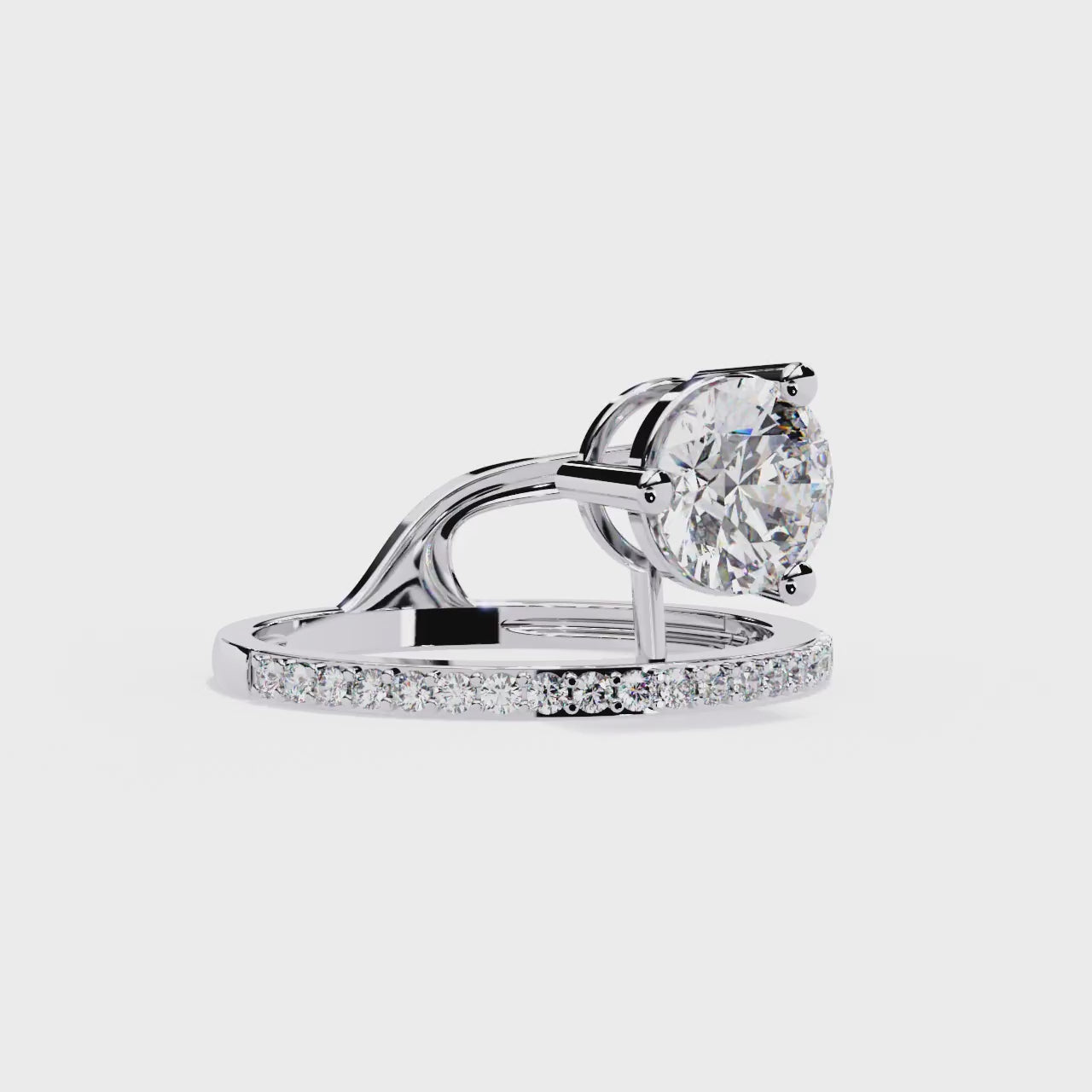 Eternal Loop Round-Cut Diamond Ring Set