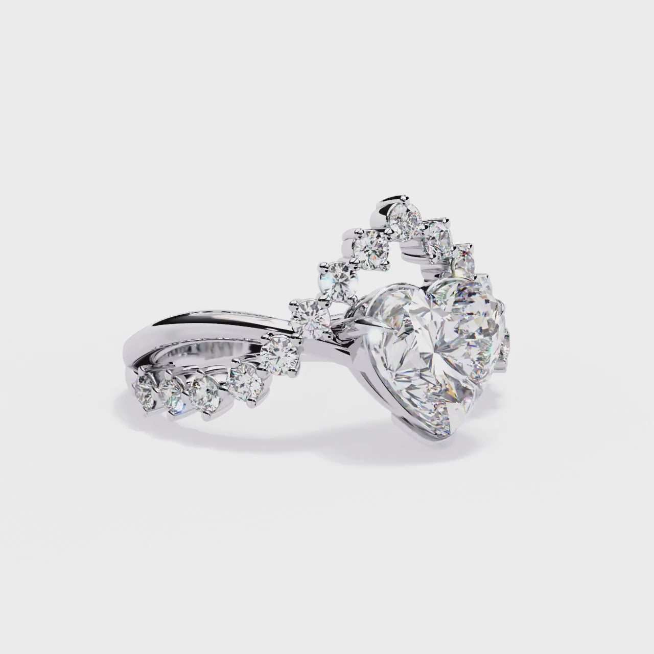 Starlit Heart Halo Statement Ring | 925 Sterling Silver