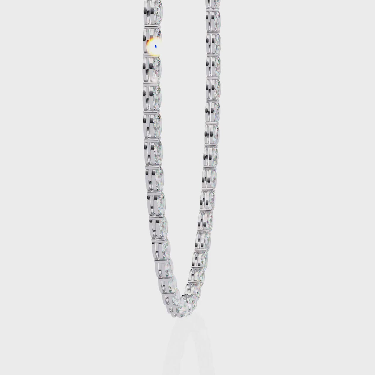 Timeless Oval-Cut Diamond Necklace | 925 Sterling Silver