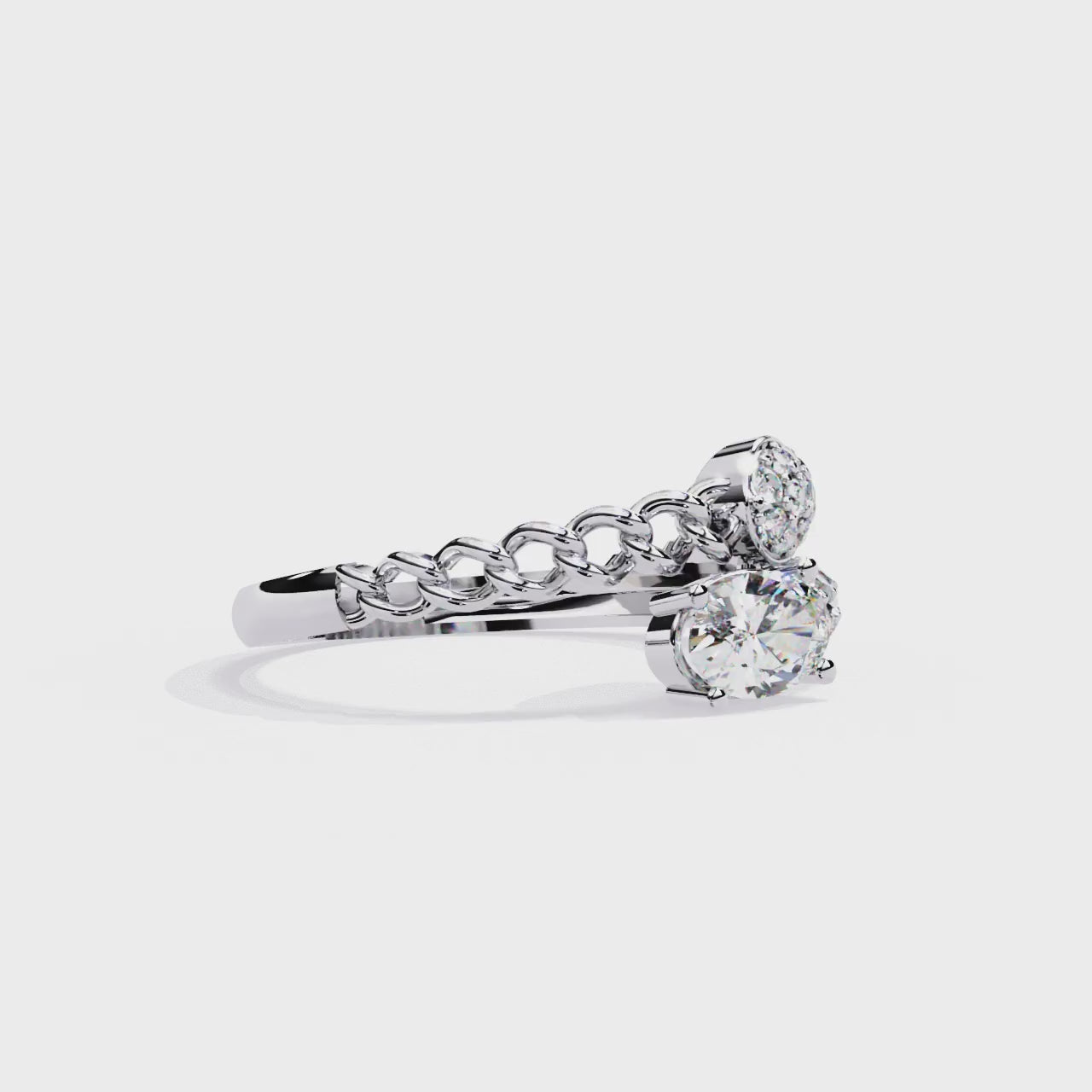 Royal Gleam Oval Solitaire Pave Ring | 925 Sterling Silver