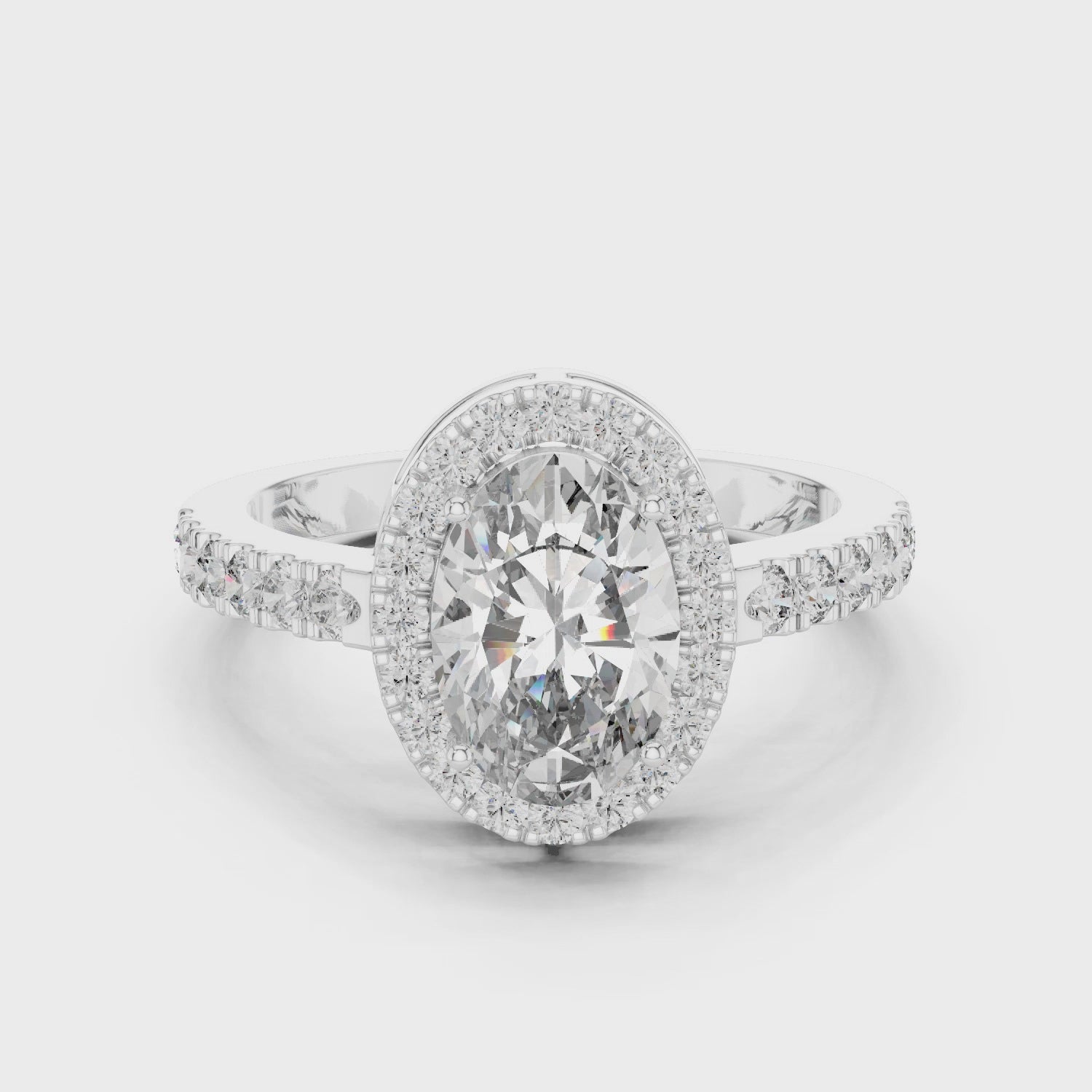 Oropé Classic Radiance Oval Halo Ring | 925 Pure Sterling Silver