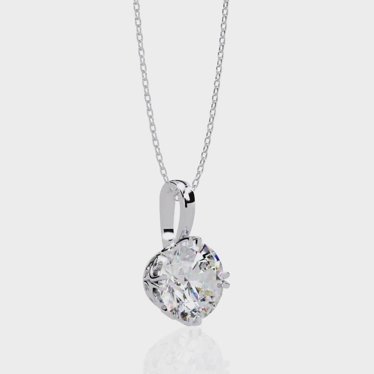 Eternal Radiance Round Solitaire Necklace | 925 Sterling Silver