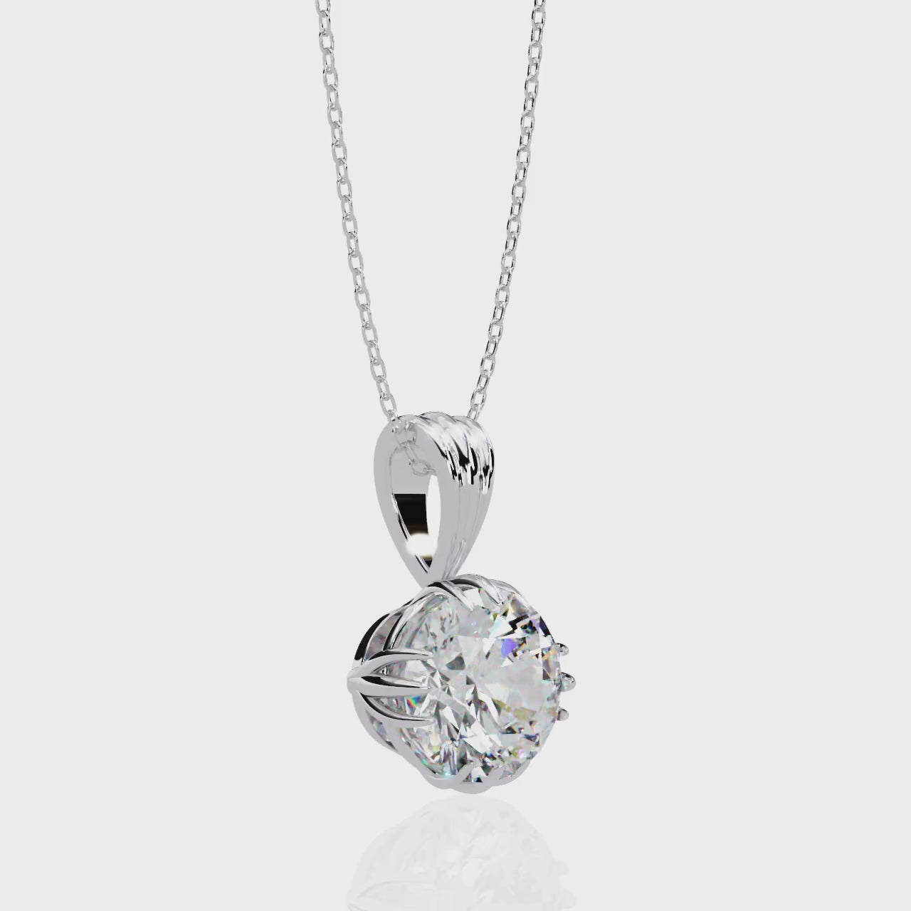 Radiant Muse Round-Cut Solitaire Necklace | 925 Sterling Silver